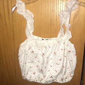 Knit Rose pattern crop top